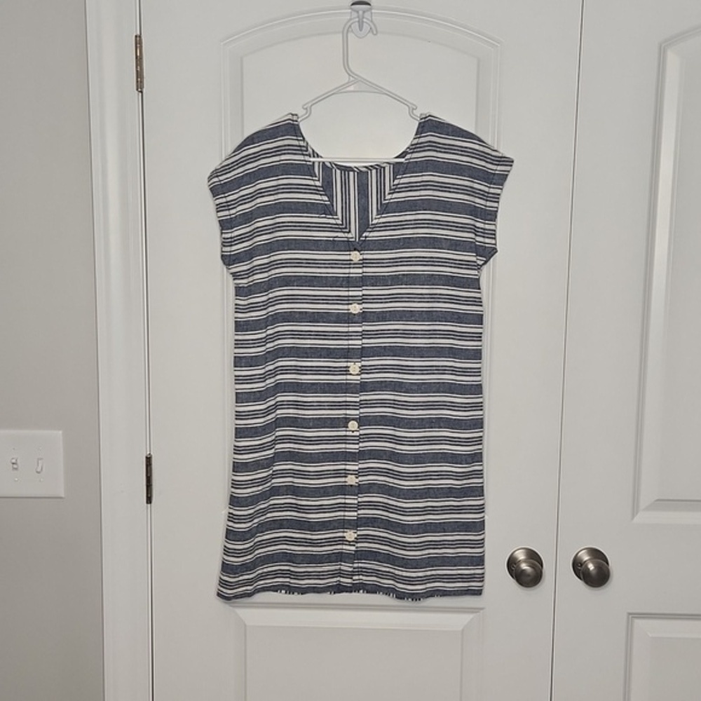 Peyton & Parker Preppy Maritime Striped Linen Shift Dress